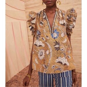 ‼️BLACK FRIDAY‼️ Ulla Johnson Elena Floral Ruffle Sleeve Blouse